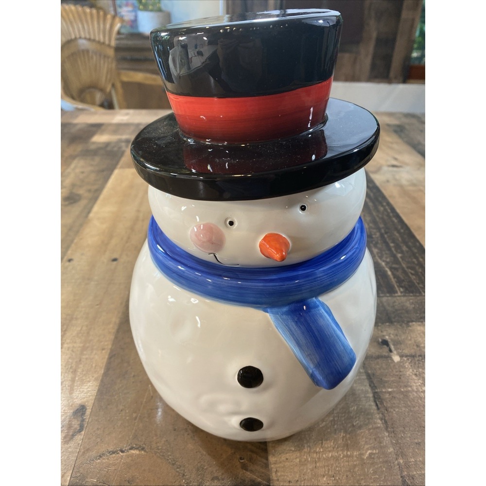 Sakura - Christmas Holiday Snowman Cookie Biscuit Jar Canister - Festive Friends